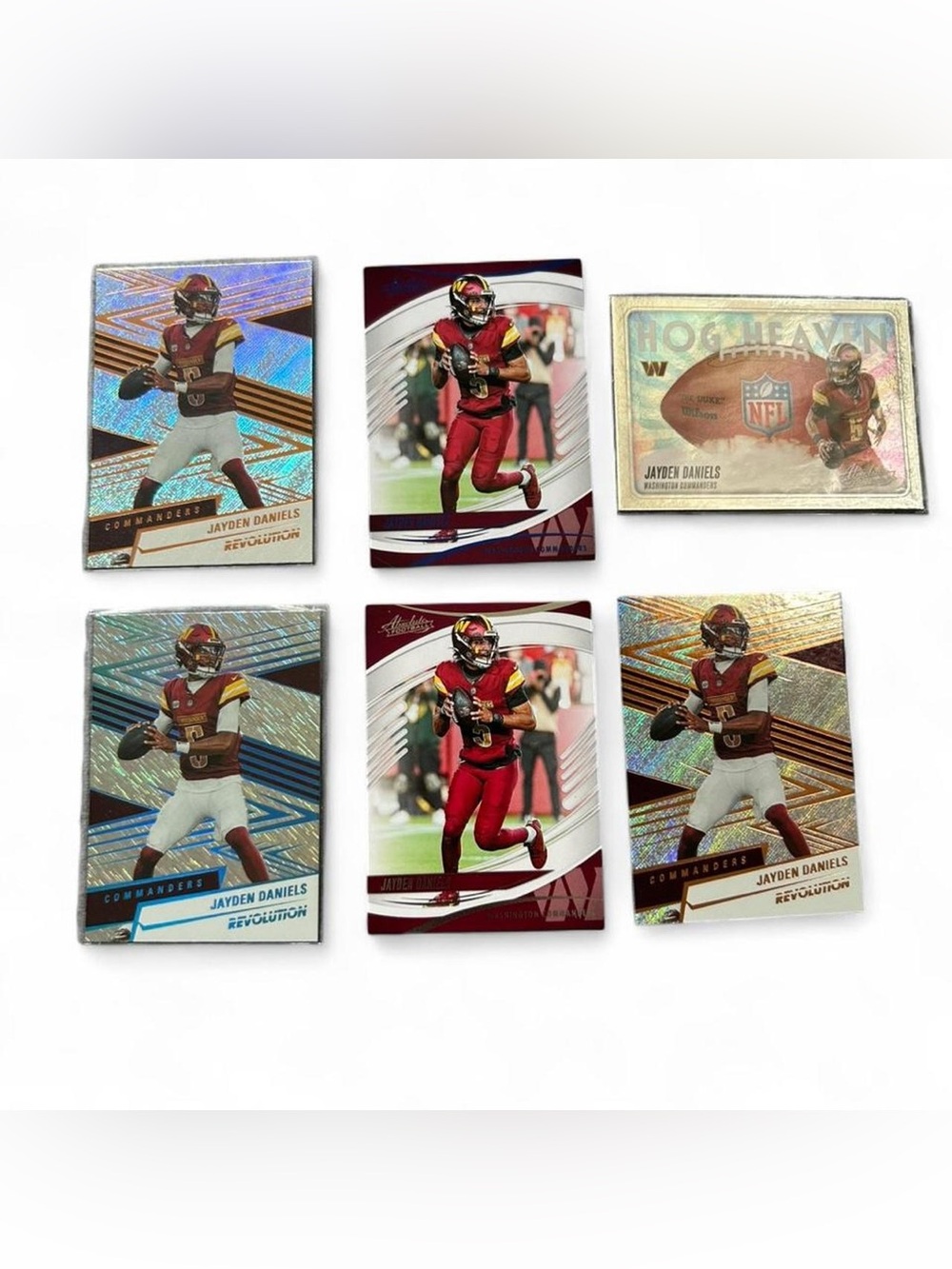 Jayden Daniels 2024 Rookie Card Lot of 6 - Washington Commanders